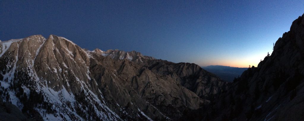 South Face of Lone Pine Peak near dawn. PC Marcus Russi